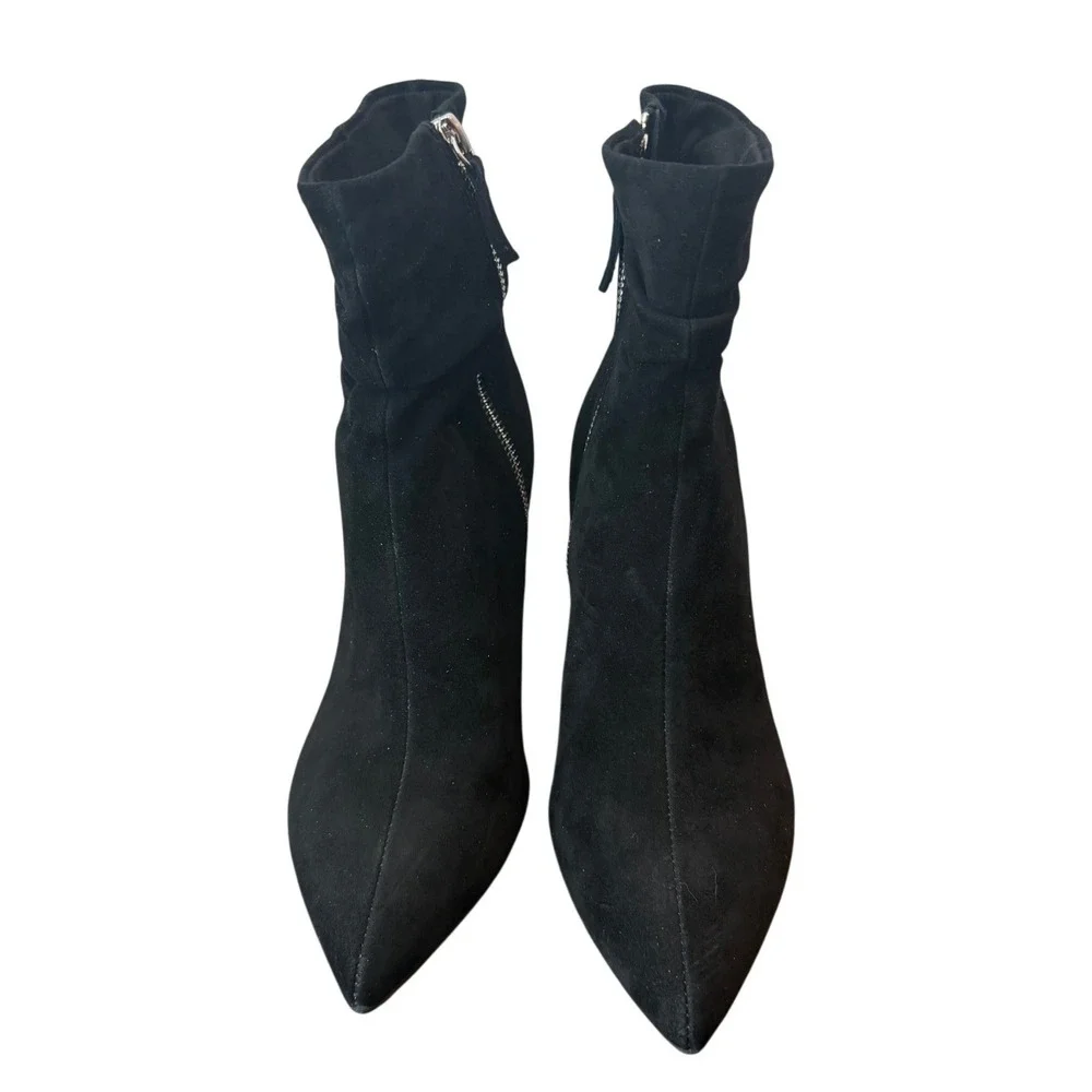 Bella Vita Danielle Black Suede Leather Slouchy Pointed Toe Bootie 7.5M - NWOB